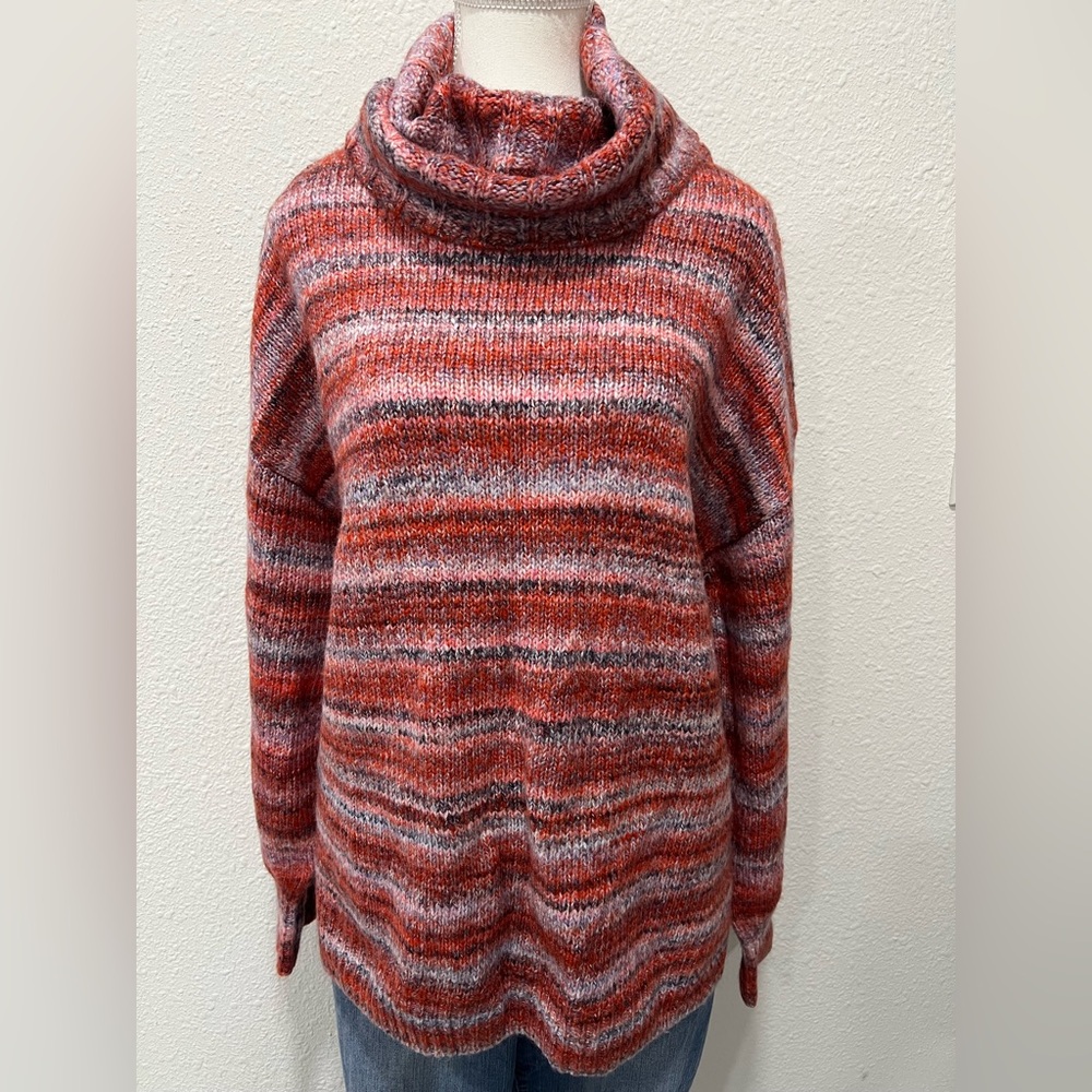 BELLE BOHO by Kim Gravel Rainbow Yarn Turtleneck Sweater EUC - Picture 2 of 10